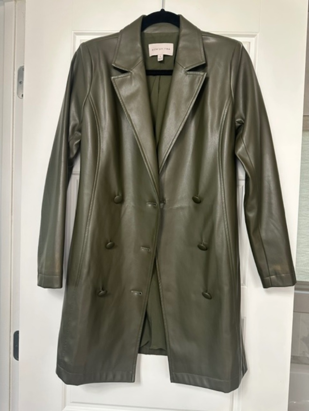 Adeline Rae Olive Faux-Leather Jacket - LIKE NEW Size Small